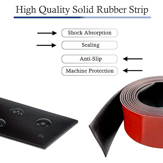 Neoprene Rubber Strips Self Adhesive Solid Rubber Sheets, Rolls & Strips for DIY Gaskets Crafts Pads Seals Warehouse Flooring Neoprene Sheet with Adhesive Backing (2" Wide x 1/16" Thick x 20' Long)