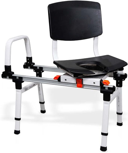 ShowerGlyde SG3 - FSA HSA Eligible | Sliding Transfer Bench for Tight Spaces, Swivel Seat, Grab Bar, and Height Adjustable - Ideal Sliding Shower Chair for Compact Bathrooms
