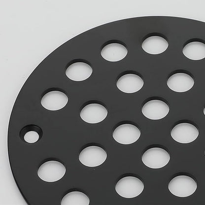 4-Inch Screw-in Shower Strainer Drain Cover Replacement Floor Strainer(Black)
