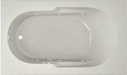 Jacuzzi SIGNATURE Acrylic Drop-In Bathtub, Soaking Sanctuary, Slip Resistant, Universal Drain Placement, 60" (L) x 36" (W), Rectangle, Oyster
