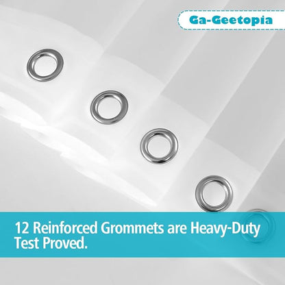 Ga-Geetopia Holographic 3D EVA Shower Curtain Liner Circle, 72x72 Premium Medium Weight Clear Plastic Bathroom Shower Curtain with Rustproof Metal Grommets for Shower Stall, Bathtubs