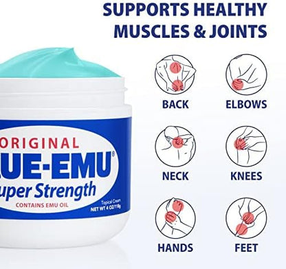 BLUE-EMU Original Super Strength Cream, Soothing Muscle & Joint Support, 4 Oz, 2 Pack