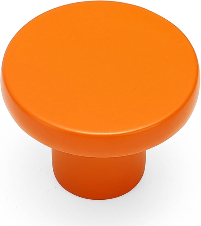 Ravinte 3 Pack Cabinet Knobs Orange Kitchen Cabinet Knobs Round Dresser Drawer Pulls Closet Door Pulls 1-1/5 Inch