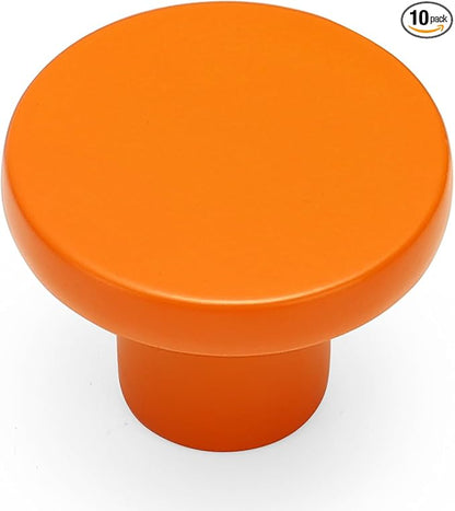 Ravinte 10 Pack Cabinet Knobs Orange Kitchen Cabinet Knobs Round Dresser Drawer Pulls Closet Door Pulls 1-1/5 Inch