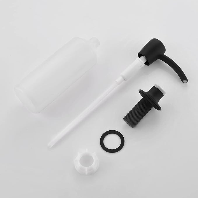 RULIA Kitchen Sink Soap Dispenser, Build in Sink Soap Dispenser, Deck Mounted Soap Dispenser, Matte Black RB2006