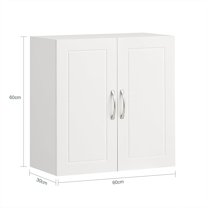 Haotian Wall Cabinet Laundry Room, Medicine Cabinet for Bathroom Kitchen Garage, Wall Storage Cabinet with Adjustable Shelf, White FRG231-W