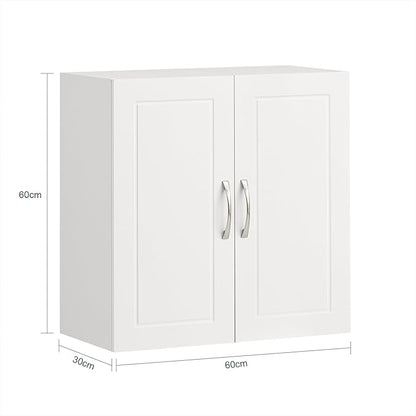 Haotian Wall Cabinet Laundry Room, Medicine Cabinet for Bathroom Kitchen Garage, Wall Storage Cabinet with Adjustable Shelf, White FRG231-W