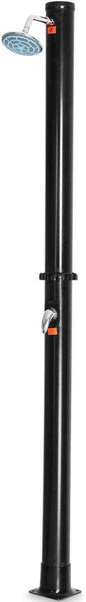 Giantex 7.2Ft 2-Section Solar Heated Shower with Shower Head Outdoor Backyard Poolside Beach Pool Spa for Easy Installation, Black (5.5 Gallon)
