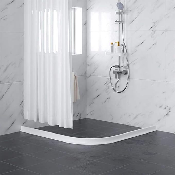 (Upgraded)3” High Shower Threshold Water Dam 67 Inch Collapsible Shower Barrier Water Stopper Shower Water Guard Dry and Wet Separation for Bathroom Kitchen and More(5.6ft)