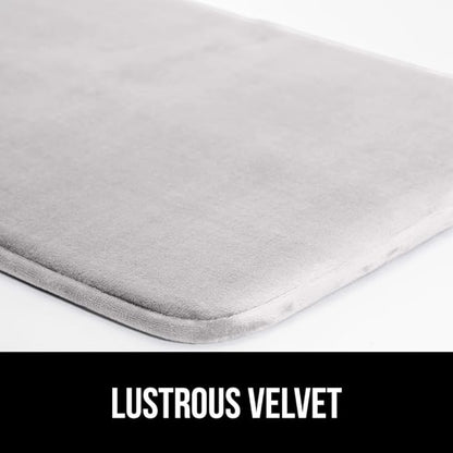 GORILLA GRIP Thick Memory Foam Toilet Rug for Bathroom, U Shaped Washable, Soft Absorbent Velvet Topside Floor Mats, Machine Wash, Cushioned Luxury Rugs for Bath Room, 22.5 x 19.5 Light Gray