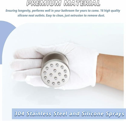 Brushed Nickel Round Shower Faucet Set with Body Jets 10 Inch Shower Head Handheld Shower Combo Set High Pressure Ceiling Mount with Rough-in Valve