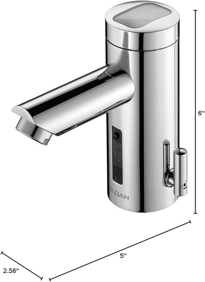 Sloan Optima EAF-275 Sensor Activated Solar Touch-Free, Commercial Grade with Mounting Hardware - 0.5GPM Solar Powered, Deck-Mounted Mid Body, Polished Chrome Finish, 3335017