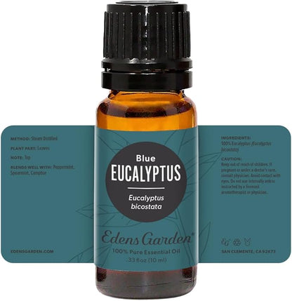 Edens Garden Eucalyptus- Blue Essential Oil- 100% Pure Premium Grade, Undiluted, Natural, Therapeutic, Aromatherapy, The Best for Diffuser, Skin, Candle, Humidifiers 10 ml (.33 fl oz)