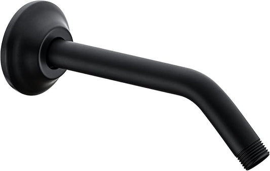 BESTILL Wall Mounted 8 Inch Shower Head Arm, Shower Arm and Flange Included, Matte Black