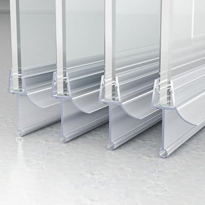Frameless Shower Door Bottom Seal, 4 Pcs Shower Door Seal Strip for 5/16" Glass Shower Door Sweep, Stop Shower Leaks and Create a Water Barrier 31.5" Long Sweep