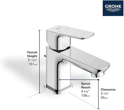 Grohe 101897EN00 Cubeo Single Hole Single Handle XS-Size Bathroom Faucet, 1.2 GPM, Brushed Nickel
