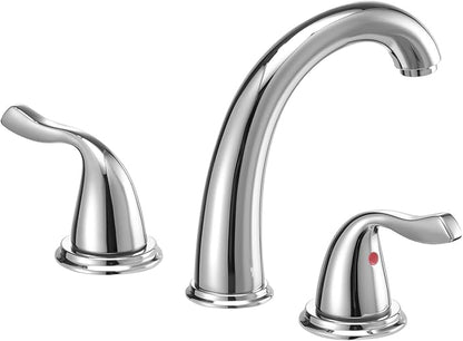 VEVOR Roman Tub Faucet, 3 Hole Waterfall Bathtub Faucet, Bath Tubs Faucets Set with 2 Handles, Deck Mount Bath Tub Faucets Set for Pet Washing, Adult Bathing, Chrome, High Arc Spout