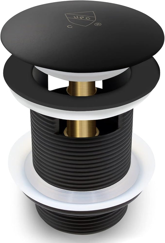 FerdY Pop-up Drain for Freestanding Bathtub, Matte Black Finish, cUPC Certification, Freestanding Bathtub Drain Stopper