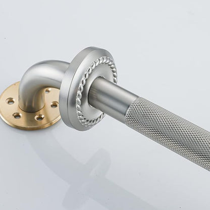 Anti Slip Shower Grab Bar, 12-Inch Toilet Textured Sturdy Hand Rail, Stylish Bathroom Armrest, Brushed Nickel Finish, Multi Function Assist Handle