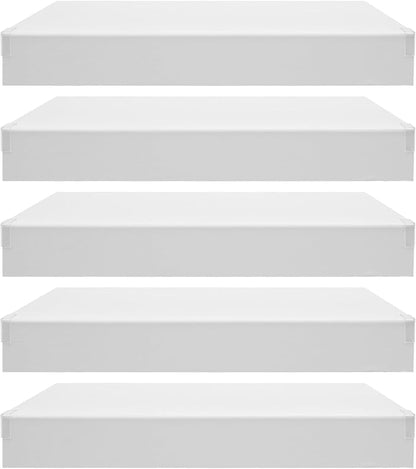33 Inch Floating Shelves for Wall, 16 Inch Deep Hanging Shelf, Large Display & Storage Shelf for Bathroom, Bedroom, Living Room, Set of 5 (White, 24 Inch)