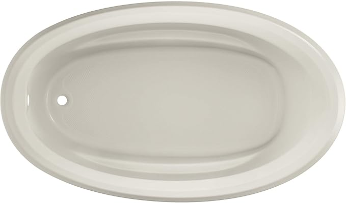 Jacuzzi SIGNATURE Acrylic Drop-In Bathtub, Soaking Sanctuary, Slip Resistant, Universal Drain Placement, 72" (L) x 42" (W), Oval, Oyster