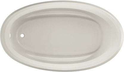 Jacuzzi SIGNATURE Acrylic Drop-In Bathtub, Soaking Sanctuary, Slip Resistant, Universal Drain Placement, 72" (L) x 42" (W), Oval, Oyster
