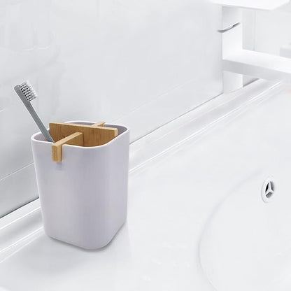 Aoheuo Bamboo-Toothbrush Holders-Multifunctional-Electric Toothbrush-Storage Box-Natural Tough-Toothpaste-Holder Suitable for Bathroom Countertops, Sink, etc.