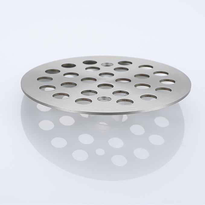 Round 4.25 Inch Screw-in Shower Drainer Cover Replacement 304 Stainless Steel 4-1/4 inch Floor Drain Grate with Screws (1, Brushed Nickel)