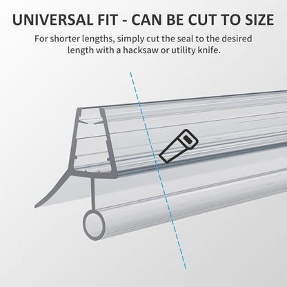 Frameless Shower Door Bottom Seal, 4 Pcs Shower Door Seal Strip for 5/16" Glass Shower Door Sweep, Stop Shower Leaks and Create a Water Barrier 31.5" Long Sweep