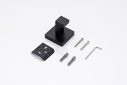 10 Pack Matte Black Bathroom Hardware Set - SUS304 Stainless Steel Wall-Mounted Towel Bar, Holder & Racks, 23.6 Inch