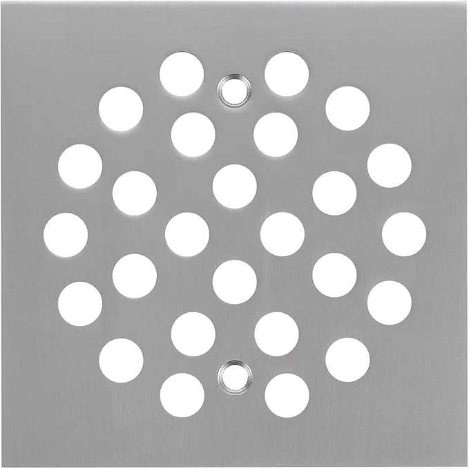 Square Style 4-1/4 inch Screw-in Shower Drainer Cover Floor Drainer Grates with Screws Brushed Nickel