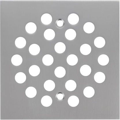 Square Style 4-1/4 inch Screw-in Shower Drainer Cover Floor Drainer Grates with Screws Brushed Nickel