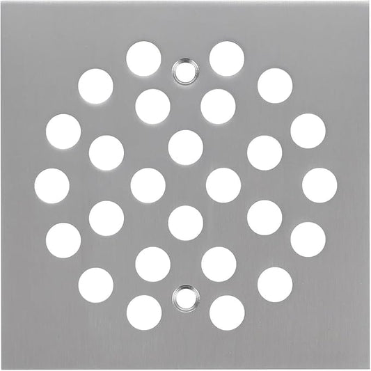 Square Style 4-1/4 inch Screw-in Shower Drainer Cover Floor Drainer Grates with Screws Brushed Nickel