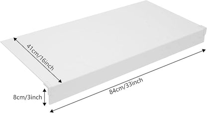 33 Inch Floating Shelves for Wall, 16 Inch Deep Hanging Shelf, Large Display & Storage Shelf for Bathroom, Bedroom, Living Room, Set of 5 (White, 33 Inch)