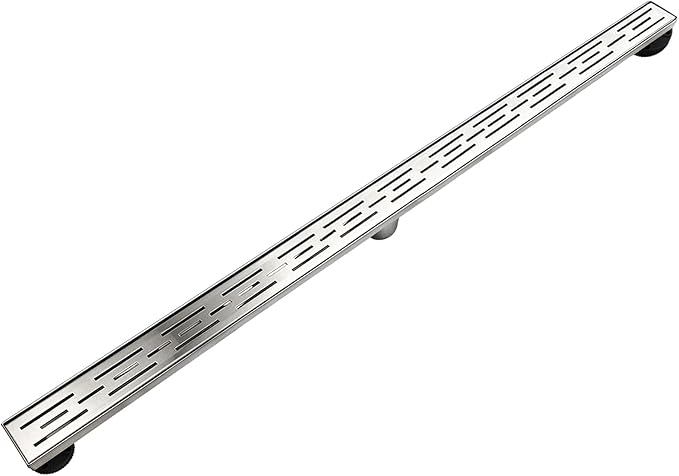 Neodrain 48 Inch Rectangular Linear Shower Drain with Brick Pattern Grate, Brushed 304 Stainless Steel Bathroom Floor Drain,Shower Linear Drain &Leveling Feet, Hair Strainer, CUPC Certified