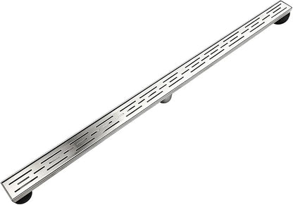 Neodrain 48 Inch Rectangular Linear Shower Drain with Brick Pattern Grate, Brushed 304 Stainless Steel Bathroom Floor Drain,Shower Linear Drain &Leveling Feet, Hair Strainer, CUPC Certified