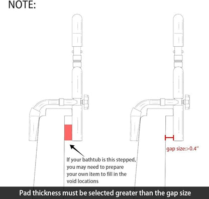 Bathroom Grab Bars for Bathtubs and Showers 304 Stainless Steel Adjustable Bathtub Safety Rail for Seniors,Sturdy and Durable Tub Grab Bar, Assistance Bathtub Handle Clamp for Bath Support