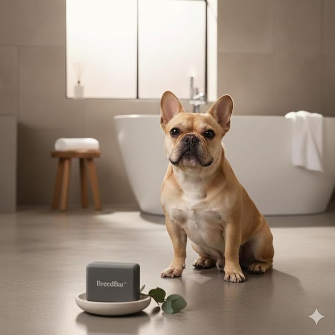 BreedBar™ French Bulldog Shampoo Bar for Folds & Sensitive Skin — PH-Balanced, Natural, Dead Sea Mineral Dog Soap, 100g