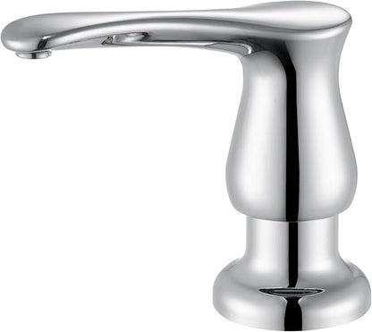 GAGALIFE Kitchen Sink Soap Dispenser Chrome, Built in Soap Dispenser with 17 OZ Bottle, Refill from The Top, Liquid Dispenser for Kitchen Sink