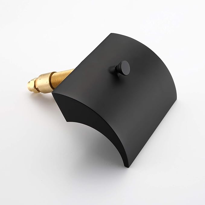 sumerain Black Roman Tub Faucet with Hand Shower High Flow Waterfall Spout with Diverter