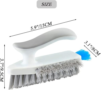Grout and Corner Scrubber Brush with Scraper Tool 4-in-1, Stiff Bristles Crevice Floor Cleaner for Cleaning Bathroom Kitchen Wall Gap Cleaning Brush