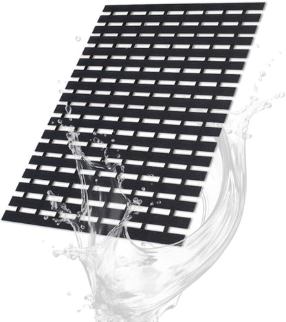 Bath Mat Non Slip Shower Mat Bathtub with Drain Holes and Heavy Duty Rubber No Suction Cups Sturdy Shower Stall Tub Mat for Bathroom, Shower Floor, Pool, SPA, (Black, 2FT X 47FT)