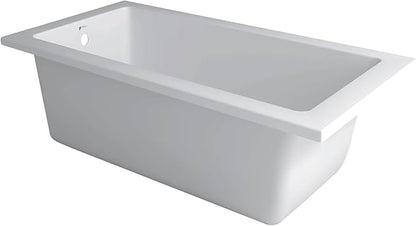 Fine Fixtures Drop In White Soaking Bathtub, Fiberglass Acrylic Material, 60"L x 32"W x 19"H