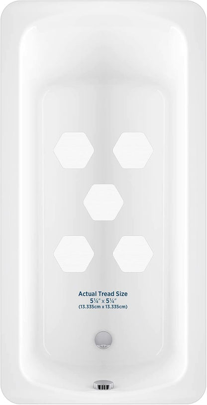 Kahuna Grip Bathtub Bath and Shower 5¼" Hexagon Non-Slip Traction Treads (White)
