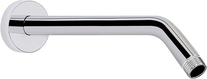 HarJue Shower Arm with Flange and Teflon Tape, Wall Mounted Shower Pipe 304 Stainless Steel Extension Arm for Fixed Shower Head & Handheld (12 Inches, Chrome)