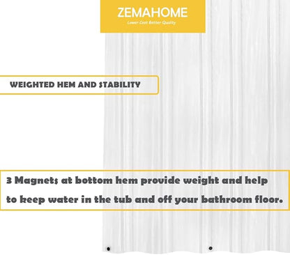 5 Pack PEVA Plastic Shower Curtain Liner Premium Light Weight 72" x 72" Clear Bathroom Shower Showroom Curtain Liner with Rustproof Metal Gromments and Weighted Magnet