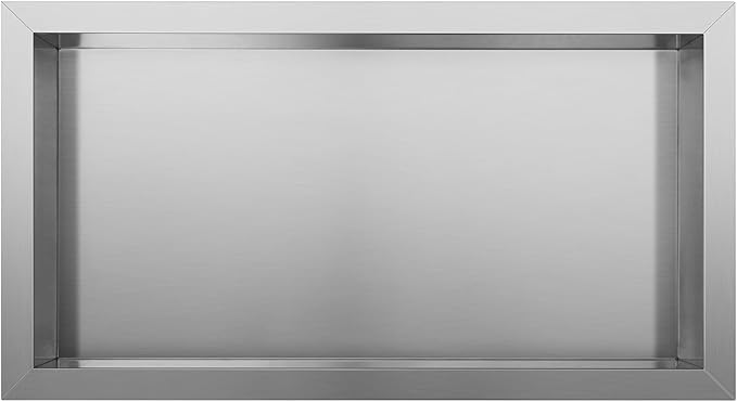 Stainless Steel Shower Niche No Tile Needed Recessed, 24" x 12" Recessed Wall Niche Shelf for Bathroom Storage Silver