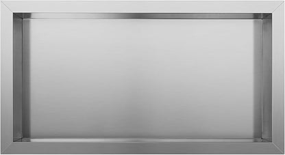 Stainless Steel Shower Niche No Tile Needed Recessed, 24" x 12" Recessed Wall Niche Shelf for Bathroom Storage Silver