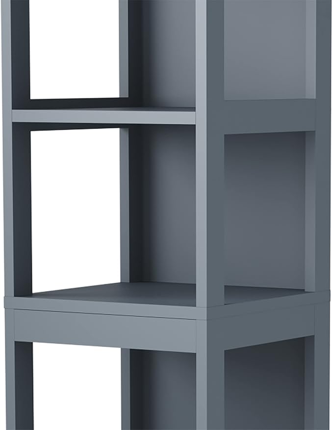 HOMEFORT Bathroom Storage Cabinet, Slim Tall Cabinet, Narrow Floor Cabinet Organizer, Wooden Linen Tower with 2 Drawers and 3 Shelves, Freestanding Storage Cupboard Grey