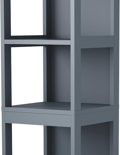 HOMEFORT Bathroom Storage Cabinet, Slim Tall Cabinet, Narrow Floor Cabinet Organizer, Wooden Linen Tower with 2 Drawers and 3 Shelves, Freestanding Storage Cupboard Grey